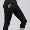 Lily | Black Side-Pocket Capri Leggings - Plus