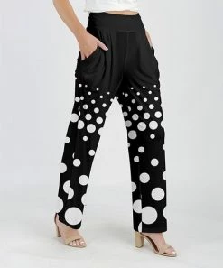 Lily | Black & White Polka Dot Pocket Palazzo Pants - Women