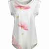 Lily | Pink & Cream Floral Dolphin-Hem Dolman Tunic - Women