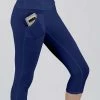 Lily | Blue Side-Pocket Capri Leggings - Women