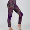 Lily | Purple Multicolor Mandalas Pocket High-Waist Leggings - Women