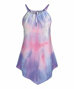 Lily | Lavender & Pink Abstract Keyhole Yoke Tunic - Women