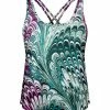 Lily | Purple & Teal Abstract Crisscross-Back Tank - Women