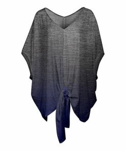 Lily | Gray & Purple Gradient Dolman-Sleeve Tunic - Women