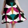 Lily | Pink & Teal Quartrefoil A-Line Skirt - Plus