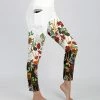 Lily | White & Red Floral Side-Pocket Leggings - Plus