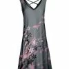 Lily | Gray & Pink Floral Crisscross-Back Sleeveless Dress - Women & Plus