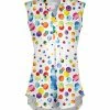Lily | White & Red Multicolor Polka Dot Button-Front Sleeveless Tunic - Plus