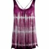 Lily | Purple & White Tie-Dye Sleeveless Swing Tunic - Plus