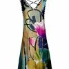 Lily | Black & Blue Floral Crisscross-Back Sleeveless Dress - Women