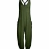 Lily | Green Pocket Racerback Jumpsuit - Women