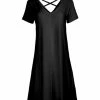 Lily | Black Crisscross-Back V-Neck Dress - Women & Plus