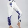 Lily | White & Navy Floral Pocket High-Waist Leggings - Women & Plus