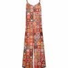 Lily | Orange & Aqua Floral Sleeveless Palazzo Jumpsuit - Women