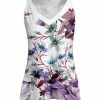 Lily | White & Purple Floral Yoke Tank - Plus