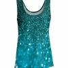 Lily | Turquoise & Teal Abstract Scoop-Neck Tank - Plus