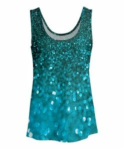 Lily | Turquoise & Teal Abstract Scoop-Neck Tank - Plus