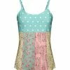 Lily | Blue & Pink Polka Dot Patchwork Camisole - Women