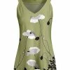 Lily | Olive & White Poppy Yoke Tank - Women & Plus