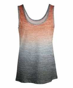 Lily | Rust & Gray Ombré Scoop-Neck Tank - Plus