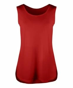 Lily | Red Side-Slit Tank - Plus