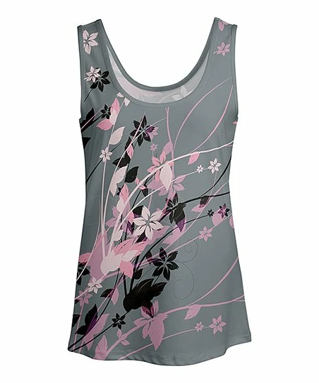 Lily | Gray & Rose Floral Scoop-Neck Tank - Women 1 Lily | Gray & Rose Floral Scoop-Neck Tank - Women