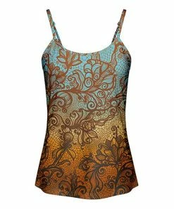 Lily | Rust & Blue Floral Ombré Camisole - Plus