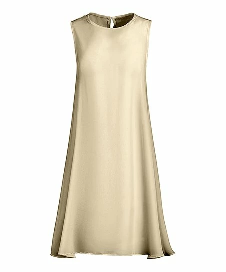 Lily | Cream Keyhole-Back Sleeveless Dress - Plus 1 Lily | Cream Keyhole-Back Sleeveless Dress - Plus