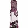 Lily | Pink & Black Floral Leopard Sleeveless High-Neck Maxi Dress - Women & Plus