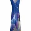 Lily | Blue & Purple Abstract Tulip-Hem Maxi Dress - Plus