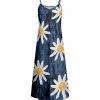 Lily | Blue & Yellow Daisy V-Neck Cami-Strap Maxi Dress - Women & Plus