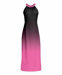 Lily | Pink & Black Ombré Maxi Yoke Dress - Women & Plus