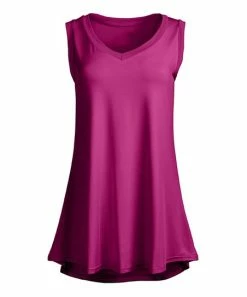 Lily | Fuchsia Sleeveless Scoop Neck Tunic - Plus