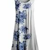 Lily | White & Blue Floral Pleated Sleeveless Tunic - Plus