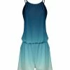 Lily | Navy & Blue Ombré Thin-Strap Sleeveless Blouson Romper - Women
