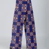 Lily | Blue & Orange Arabesque Square Flared Palazzo Pants - Women