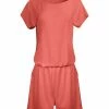 Lily | Coral Short-Sleeve Blouson Romper - Women