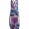 Lily | Purple & Blue Tie-Dye Racerback Harem Jumpsuit - Women