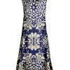 Lily | Navy & Beige Medallion Sleeveless Shift Dress - Women & Plus