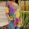 Lily | Yellow & Purple Tie-Dye V-Neck Tunic - Plus