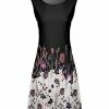 Lily | Black & White Floral A-Line Dress - Women