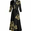 Lily | Black & Yellow Floral Tie-Waist Tie-Waist Maxi Shirt Dress - Women & Plus