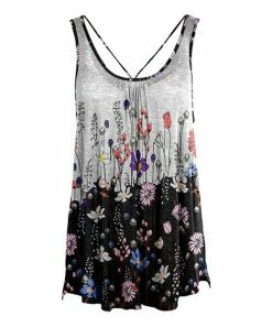 Lily | Black & Pink Floral Sleeveless Tunic - Plus