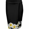 Lily | Black & Yellow Daisies Wrap Skirt - Plus