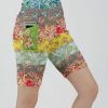 Lily | Yellow & Green Multicolor Floral Pocket Bike Shorts - Women