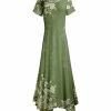 Lily | Green & Yellow Floral Handkerchief Maxi Dress - Women & Plus