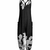Lily | Black & White Pin Dot Floral Racerback Jumpsuit - Women