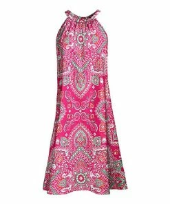 Lily | Pink & White Arabesque Yoke Dress - Women & Plus