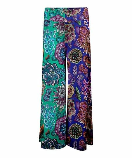 Lily | Teal & Blue Floral Palazzo Pants - Plus 1 Lily | Teal & Blue Floral Palazzo Pants - Plus