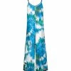 Lily | Blue & White Tie-Dye Sleeveless Palazzo Jumpsuit - Women
